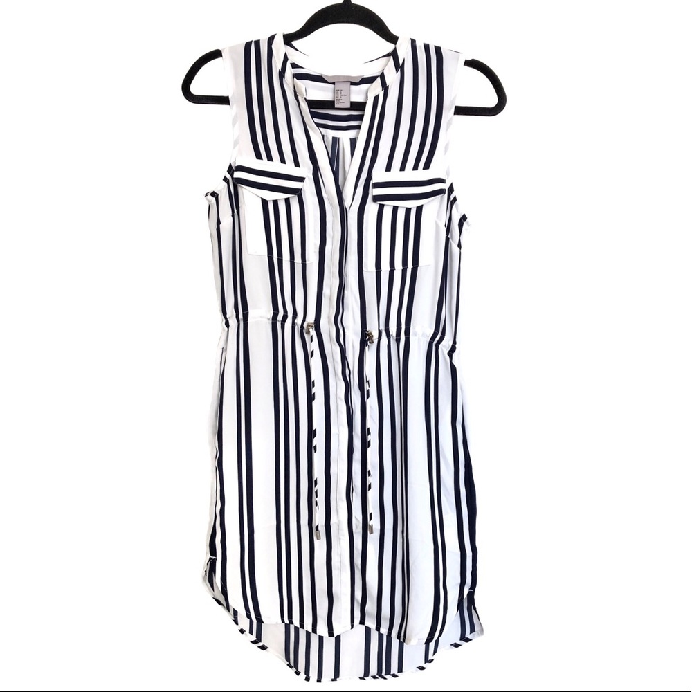 H&M V-neck Striped Modern Sleeveless Dress